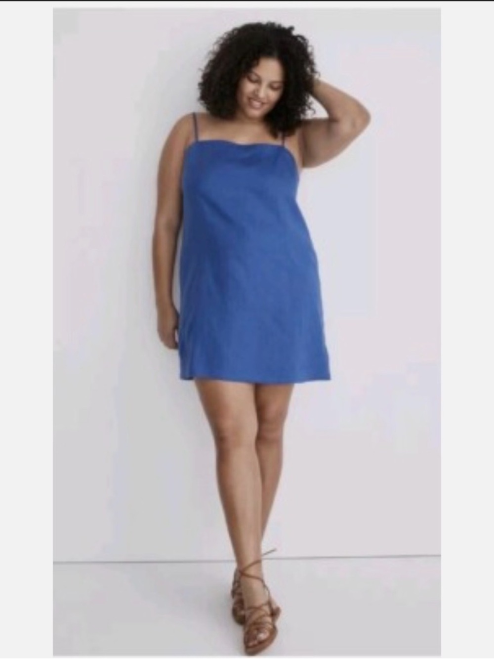 Madewell Max Linen Blend Minidress, Royal Blue, 16